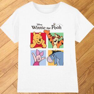 Winnie the Pooh & Friends Squares Graphic Tee Gildan 5000 NWT Reprint